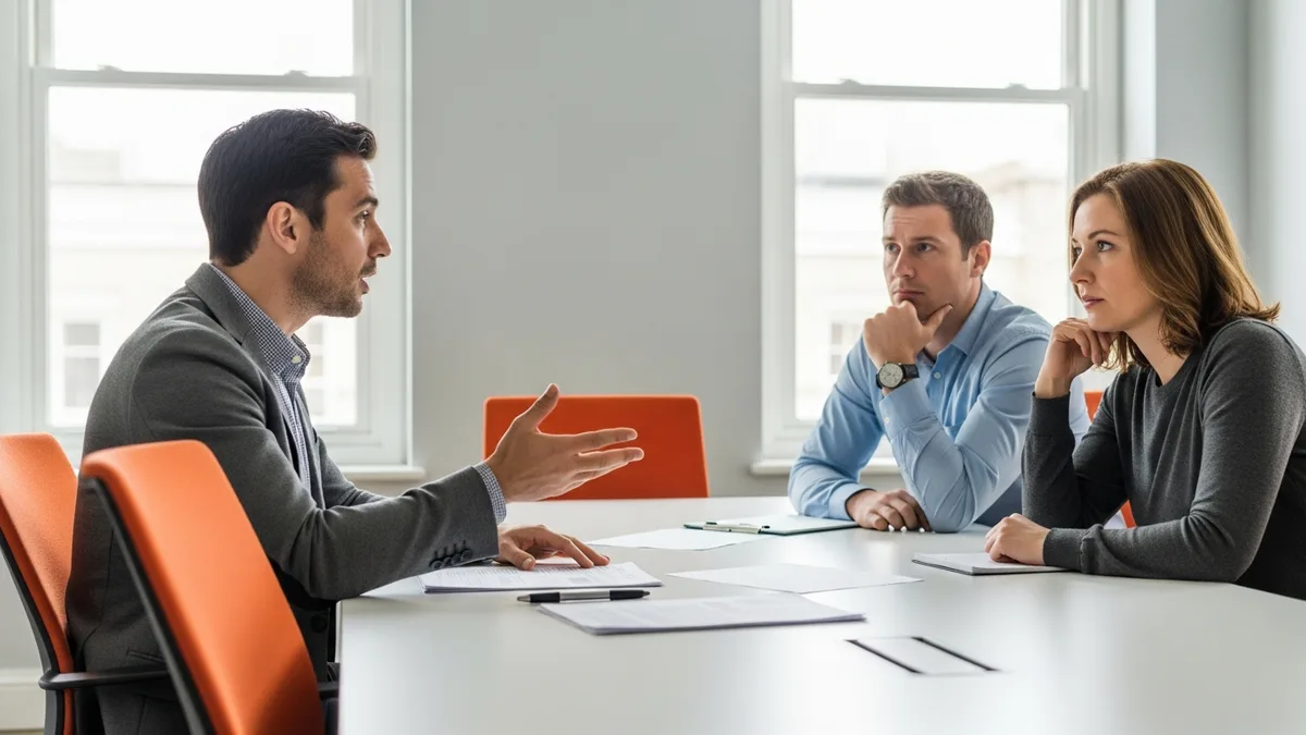 Engineering leaders listening skeptically as a colleague presents an AI vendor pitch