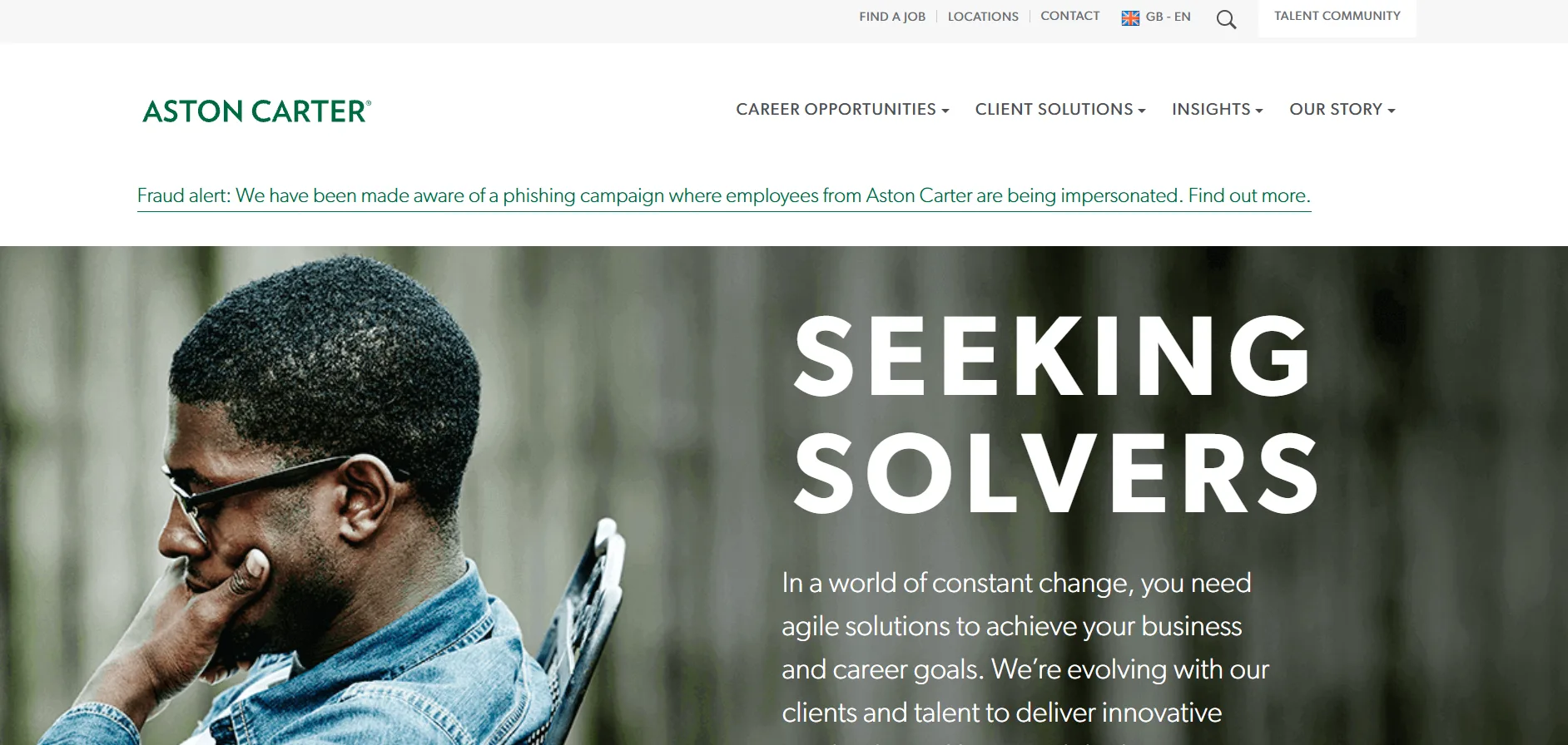 Aston Carter enterprise staffing solutions homepage
