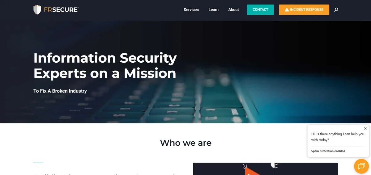 FRSecure information security consulting and vCISO services - homepage