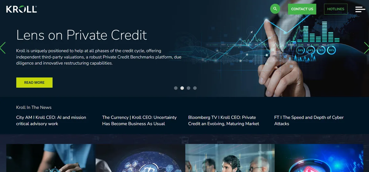 Kroll vCISO services and cyber risk advisory - homepage