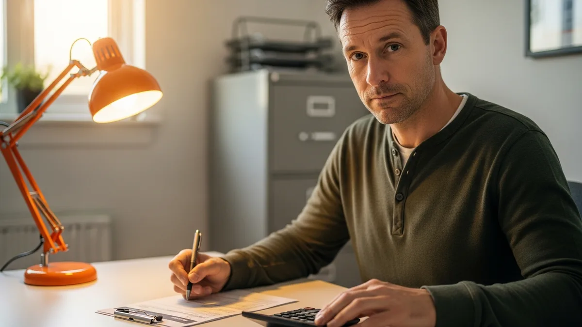 Independent tech contractor calculating self-employment tax against a corp-to-corp hourly rate on printed invoices
