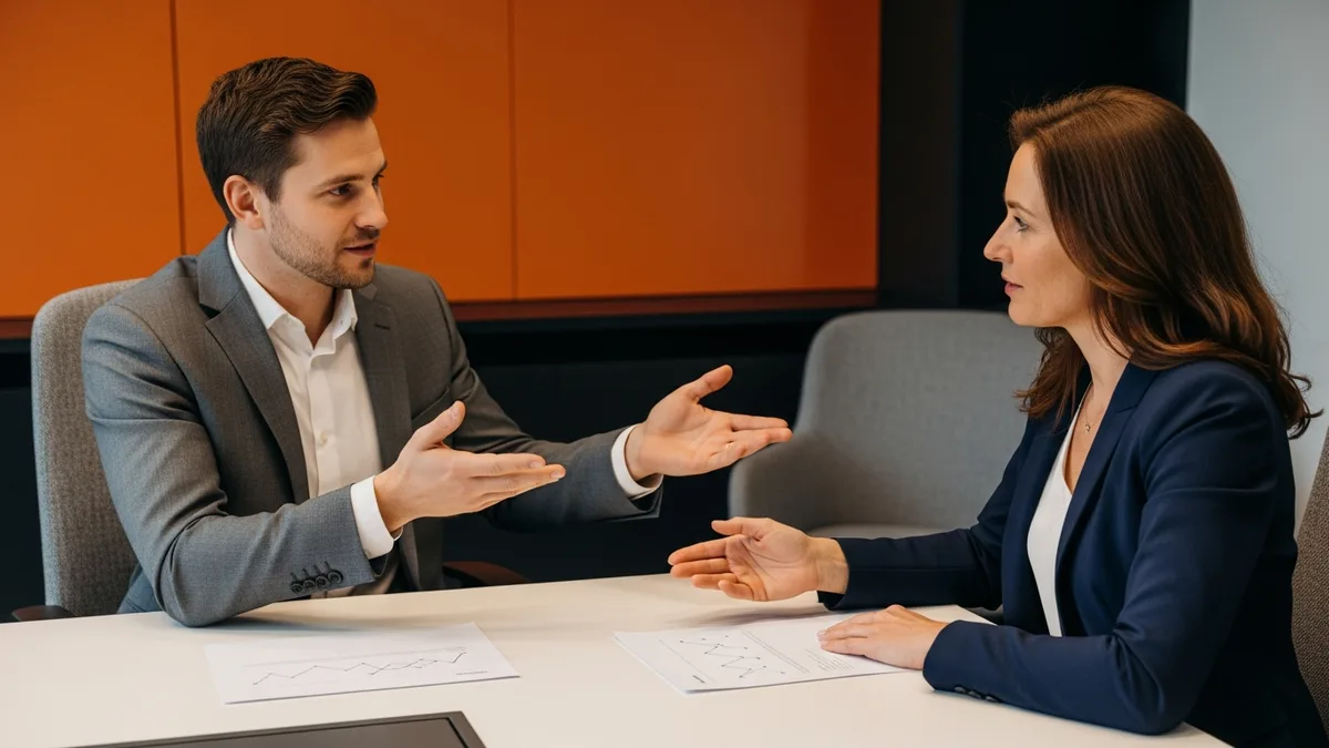 Staffing recruiter and hiring manager discussing contract-to-hire markup rates and direct hire placement fees