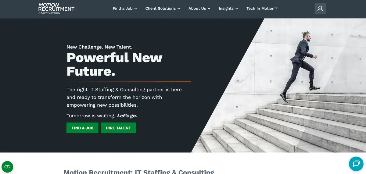 Motion Recruitment cybersecurity staffing nationwide - homepage