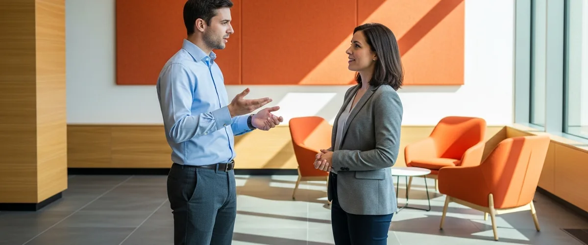 Two data leaders in conversation deciding between a data engineer and a data architect hire
