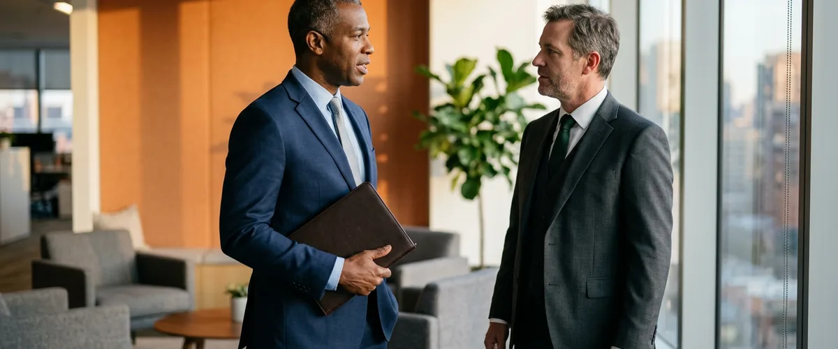 Engineering and finance executives discussing an annual technology budget before the CFO approval meeting