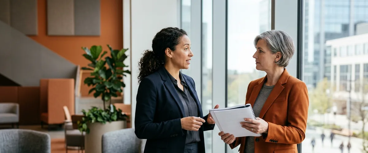 Two engineering leaders discussing which delivery metrics predict engineering velocity before an executive review