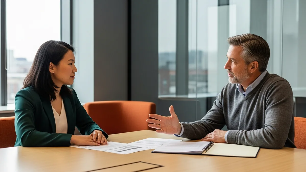 Two engineering leaders running an engineering team productivity diagnosis over printed delivery data