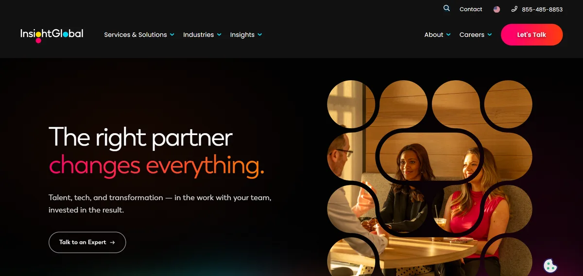 Insight Global IT staffing agency homepage