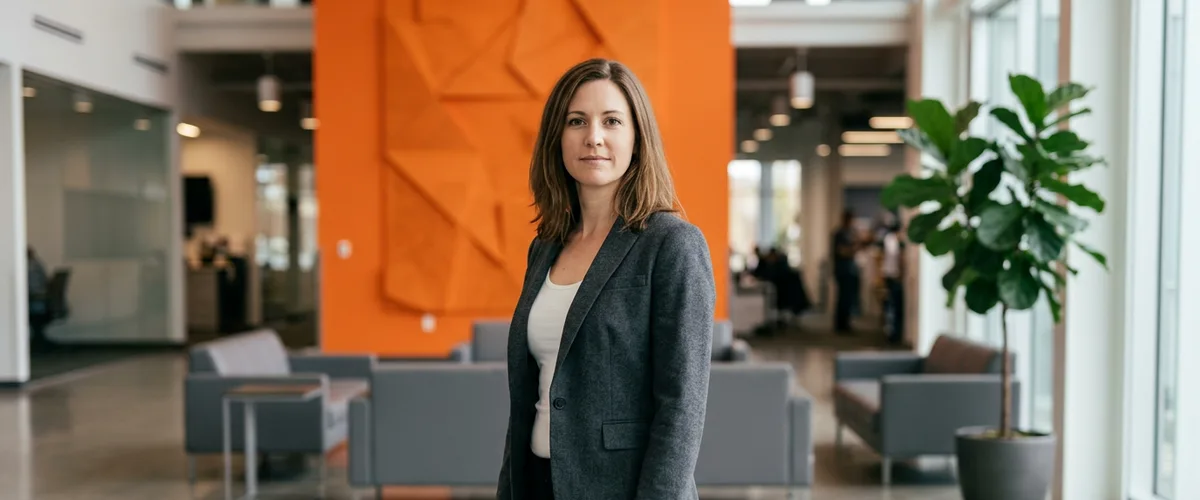 Epicor consultant standing in the lobby of a mid-market manufacturing company