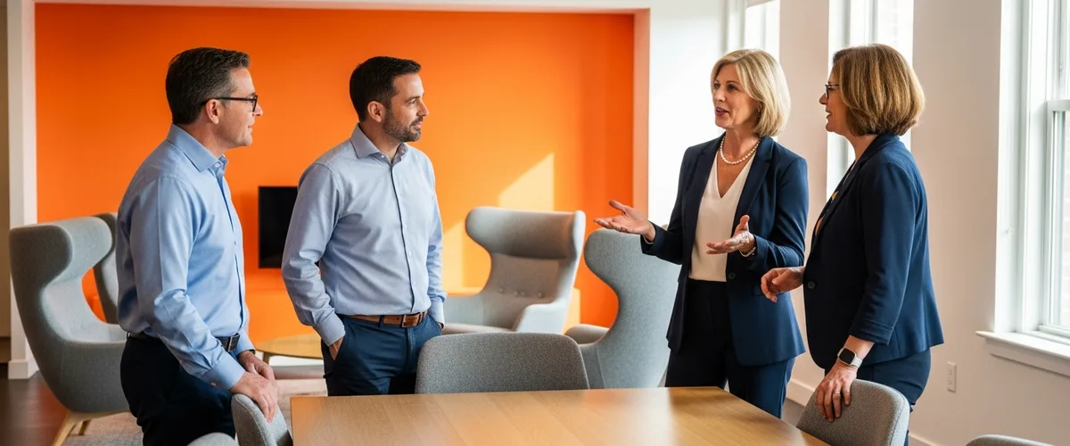 ERP program leaders discussing an implementation approach before hiring an ERP project manager