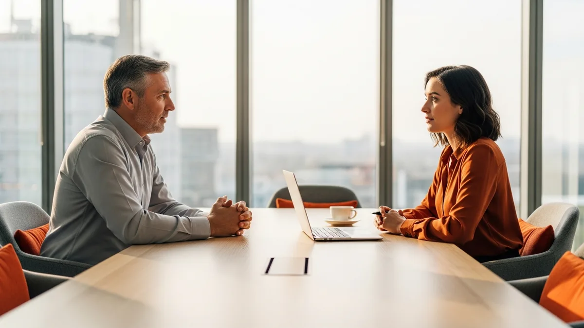 Hiring manager and NetSuite consultant negotiating contract rates across a conference table