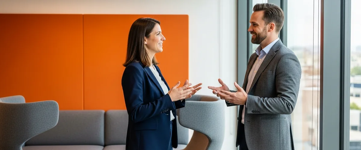 Finance director and IT manager discussing whether to hire a NetSuite consultant or build an in-house NetSuite team