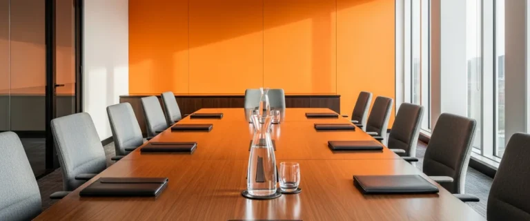 Boardroom where NetSuite financial reporting and dashboards get presented to leadership