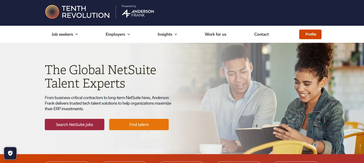 Anderson Frank NetSuite recruitment agency homepage