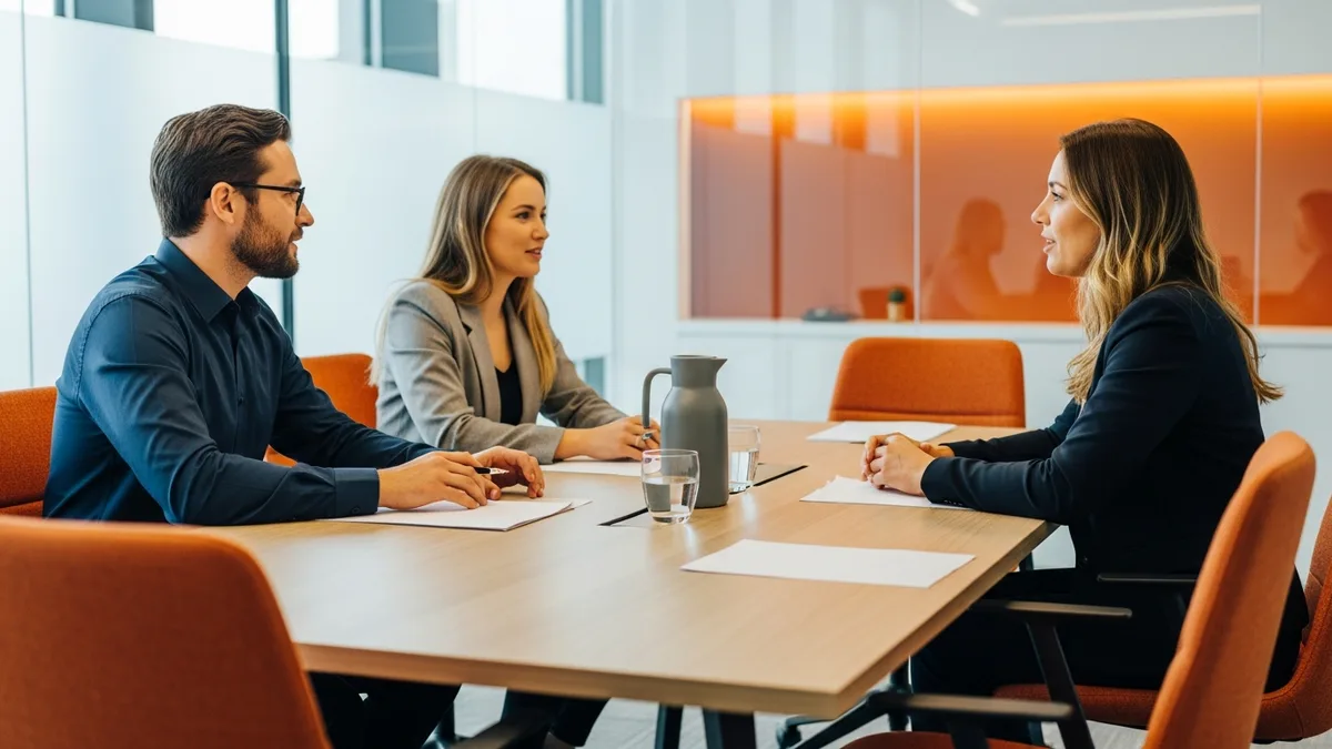 Three colleagues reviewing NetSuite roles and permissions before enabling the AI Connector Service