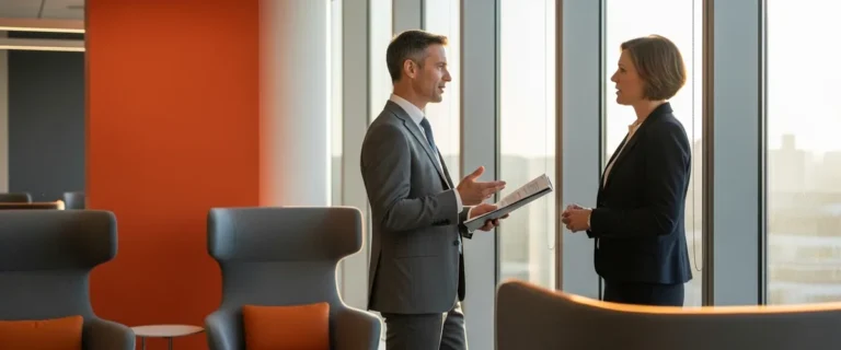 Two business operations leaders discussing where to start with practical AI for business operations
