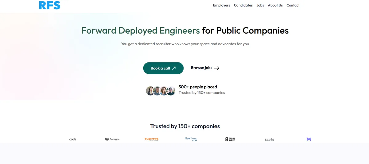 Recruiting from Scratch startup recruiting firm homepage