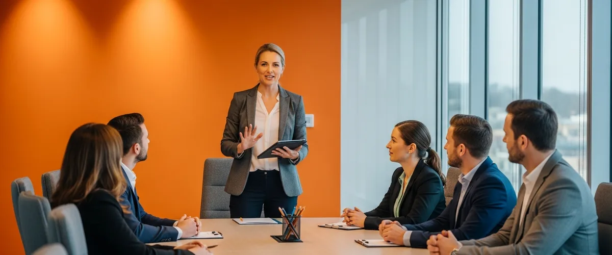 Program manager leading a cross-functional program review, the role covered in the 2026 program manager salary guide
