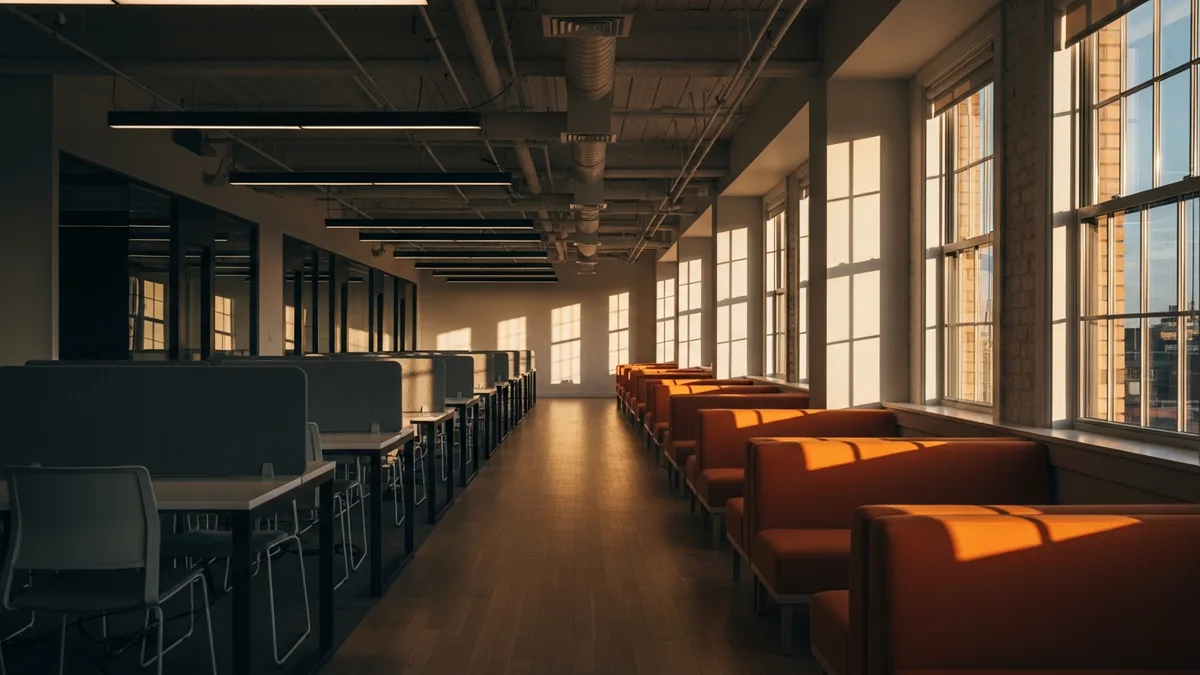 Empty game development studio office after the 2026 games industry layoffs that displaced thousands of engineers