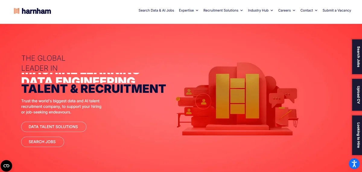 Harnham data analytics recruiting agency homepage