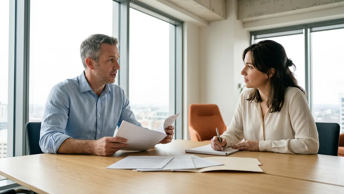 Two engineering leaders reviewing where a stream-aligned team ownership boundary ends