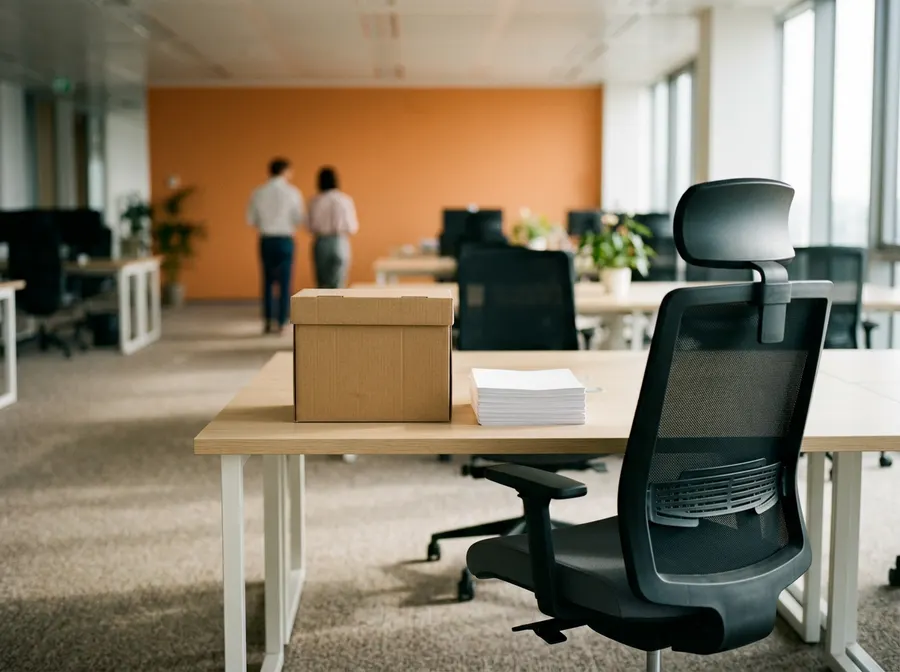 An empty contractor workstation on a technology team floor during a staffing vendor coverage gap