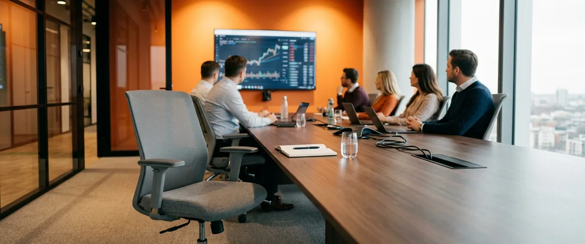 Empty chair at an ERP project meeting table, illustrating the unfilled staffing seats that cause ERP projects to fail