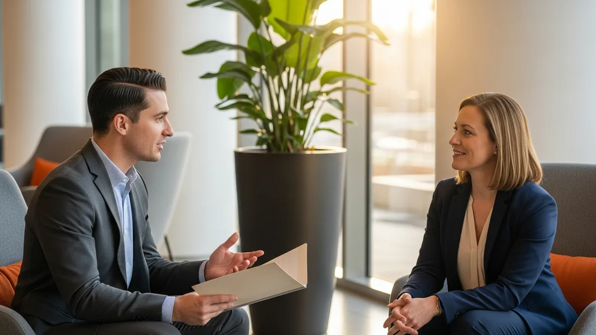 Hiring manager and KORE1 recruiter reviewing a shortlist of customer experience software engineering candidates in 2026