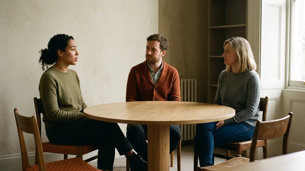 Three colleagues agreeing an AI evaluation rubric and labeling what a correct output looks like