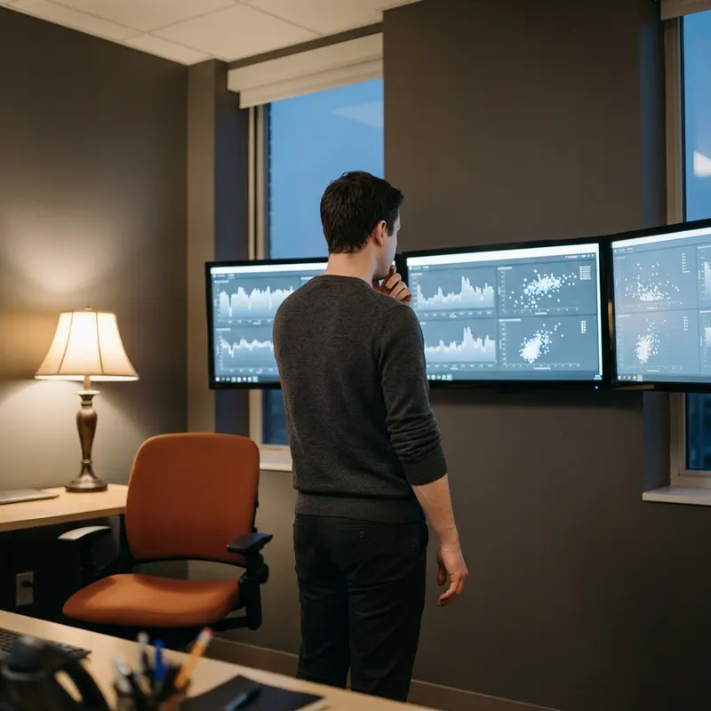 Engineer watching live transaction monitoring screens in a warmly lit Alpharetta payments operations room