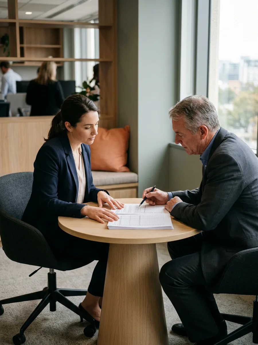 Credit analyst and portfolio manager at a commercial lender working through a printed borrowing base exception report together
