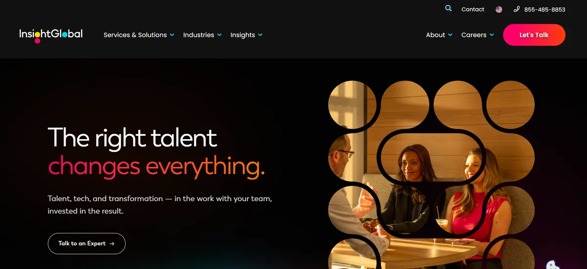 Insight Global contract staffing company homepage 2026