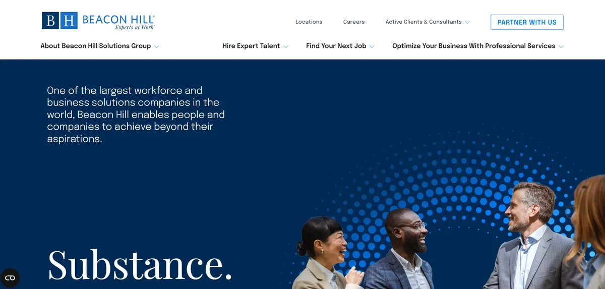 Beacon Hill multi-discipline staffing homepage