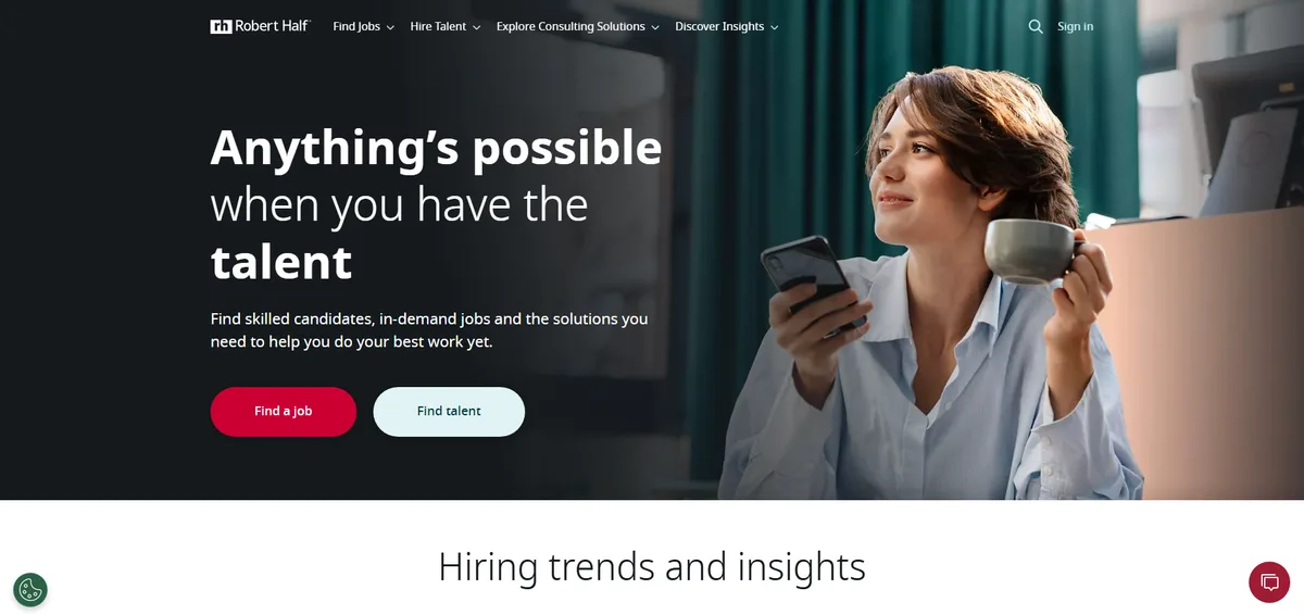 Robert Half finance and accounting contract-to-hire staffing