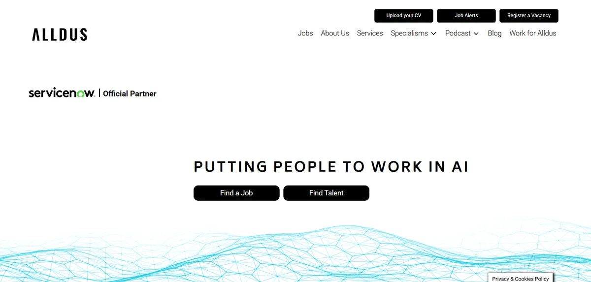 Alldus homepage - AI and data staffing in NYC for Databricks and Spark recruiting