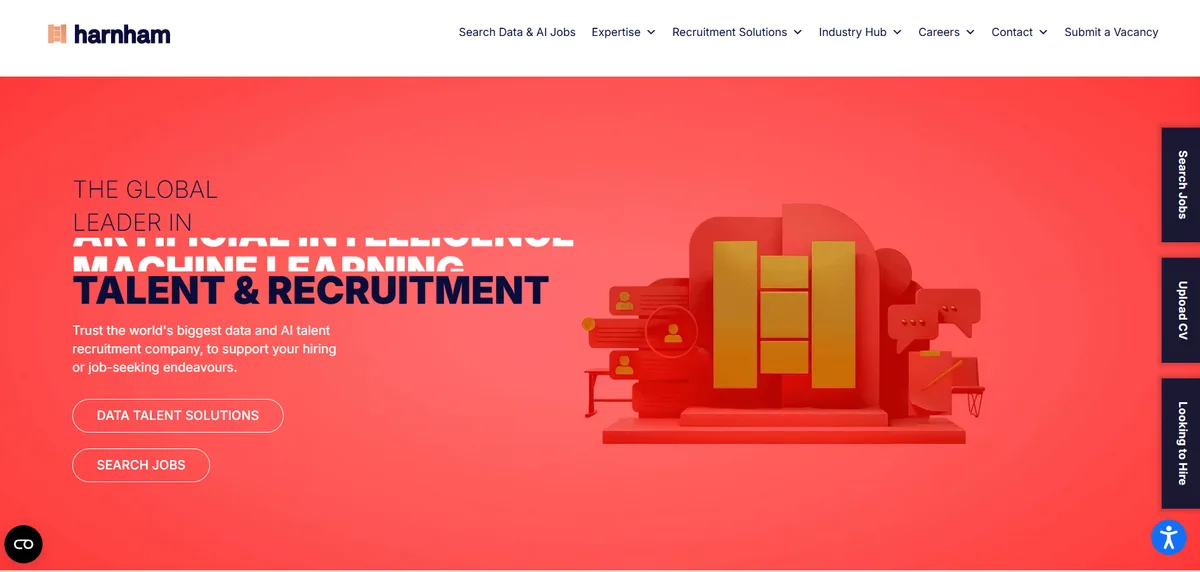 Harnham homepage - data and AI specialist Databricks recruiting firm