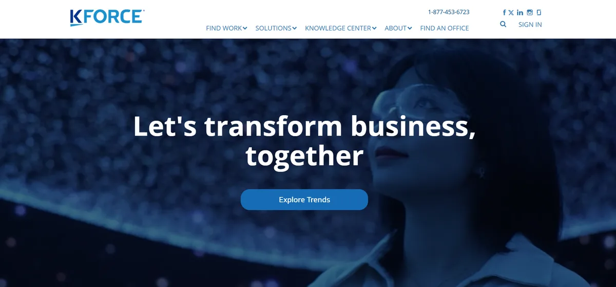 Kforce homepage - enterprise Databricks recruiting and IT staffing
