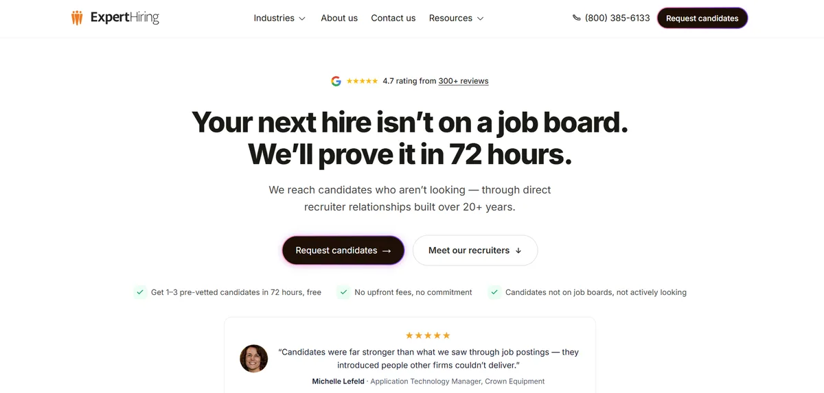 ExpertHiring ERP and technology staffing services homepage
