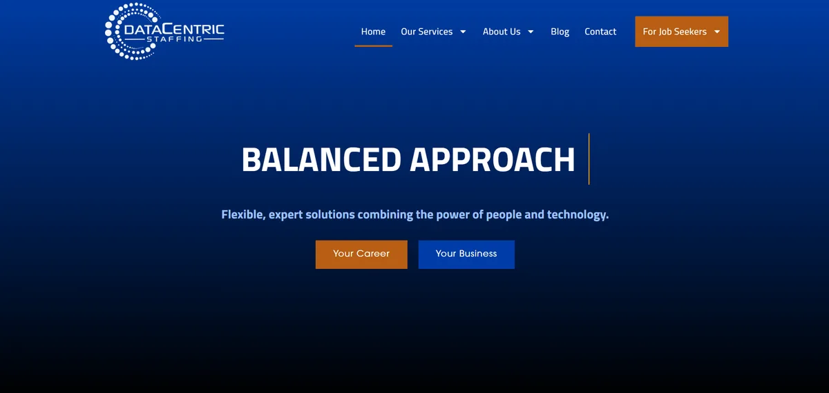 DataCentric Staffing fractional CDO and data leadership staffing homepage