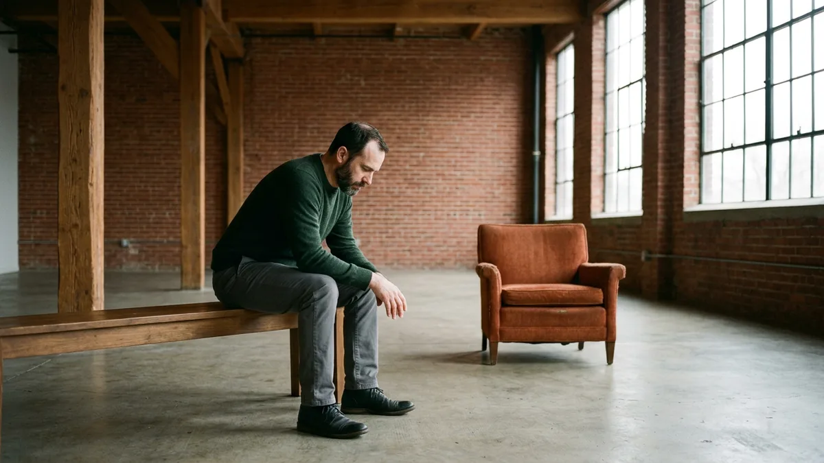 Senior Guidewire engineer on a bench in a brick warehouse office weighing a carrier’s AI coding tools policy