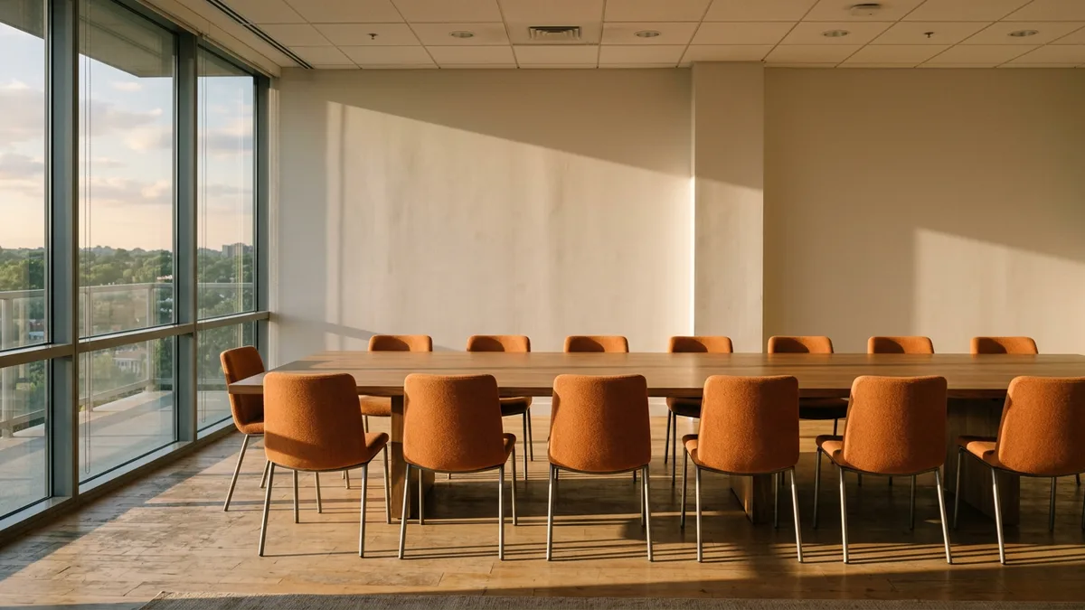 Empty conference room prepared for an Informatica developer interview loop
