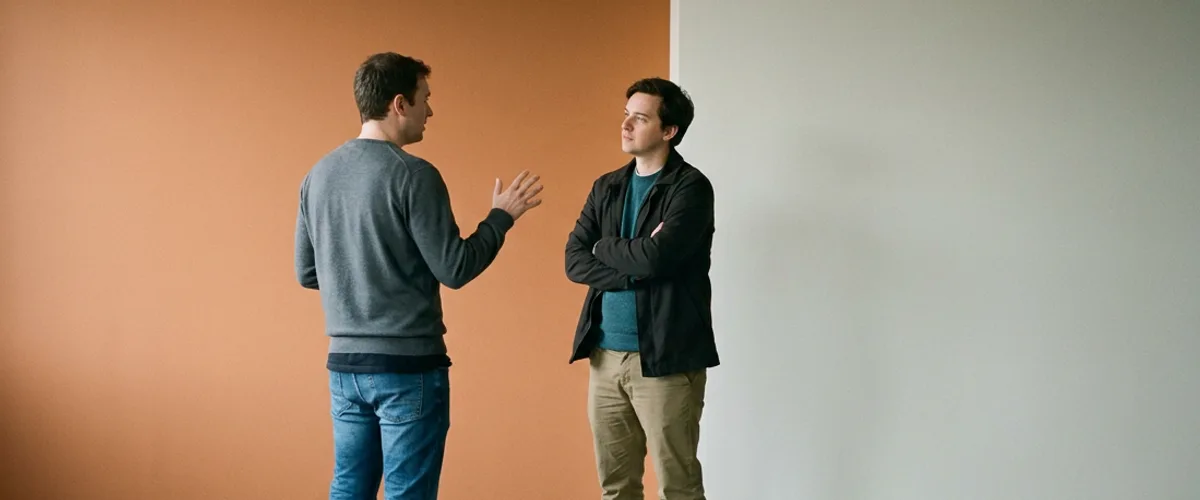 Two software engineers discussing LLM evaluation results before shipping an AI feature