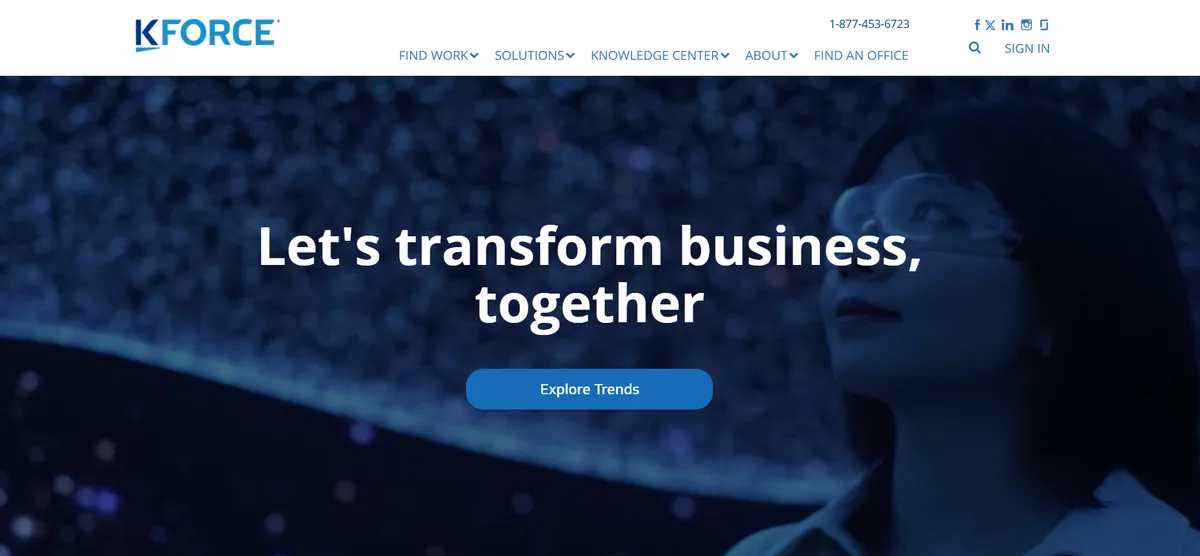 Kforce IT staffing agency product manager contract placement 2026