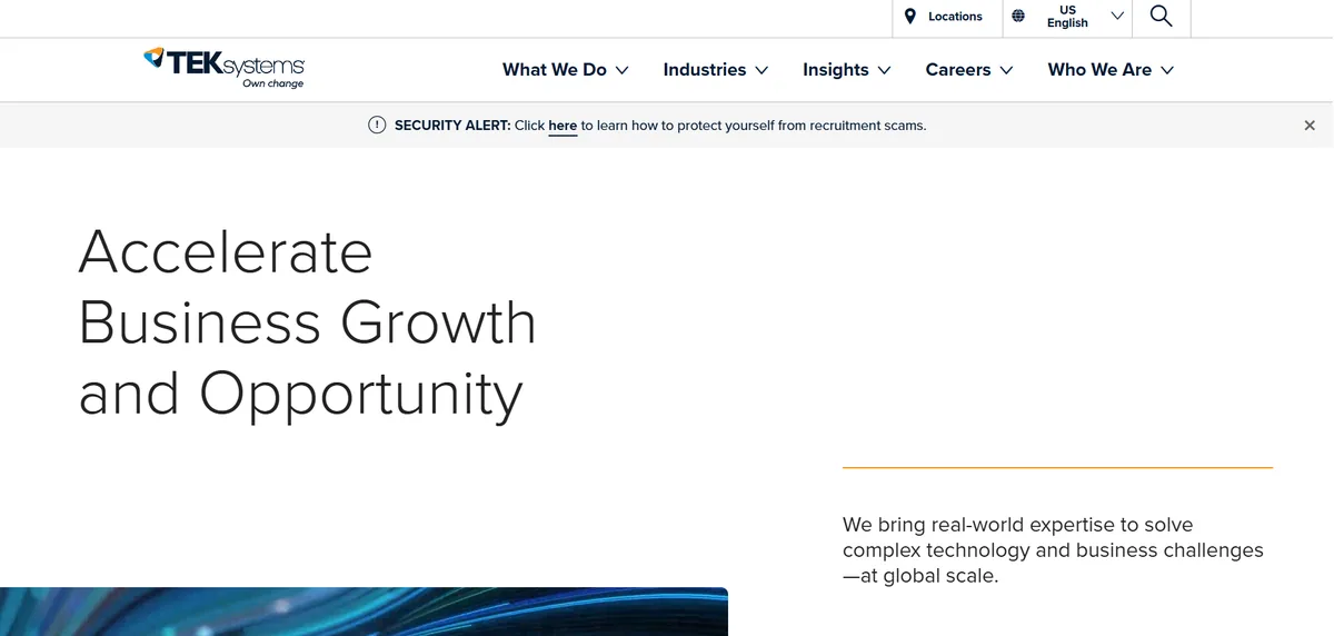 TEKsystems Allegis Group IT staffing product manager contract 2026