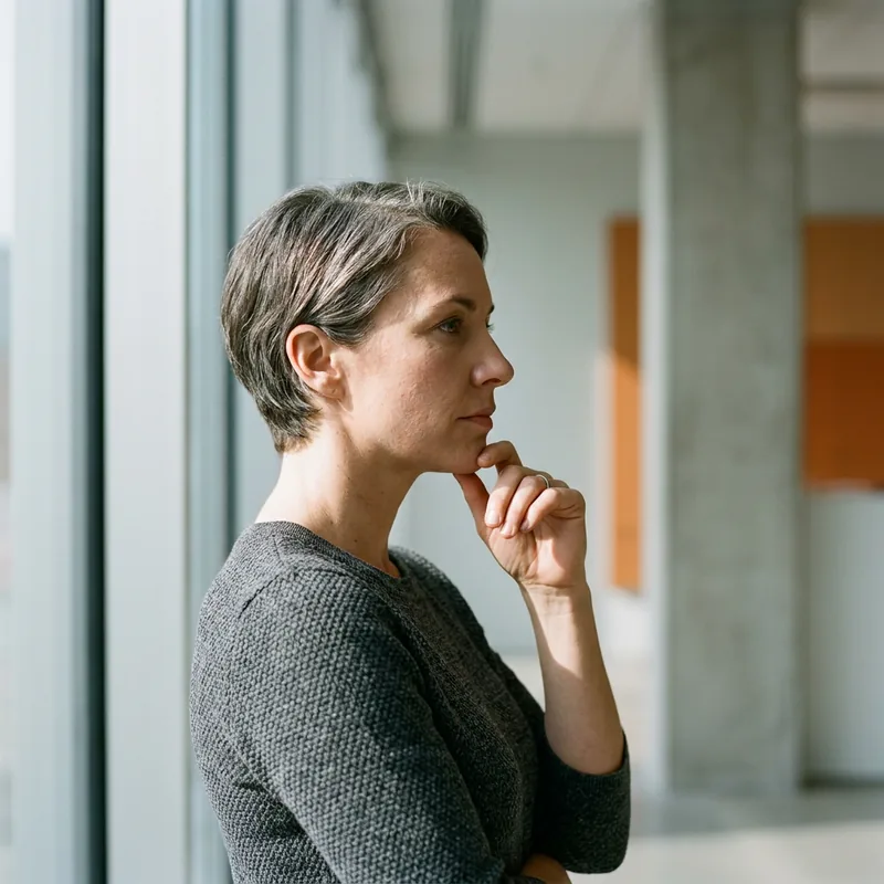 A KORE1 recruiter in profile listening closely during a React screening call
