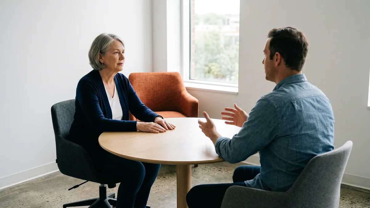 Finance lead and operations lead at a small round table discussing Shopify ERP integration ownership before choosing a platform