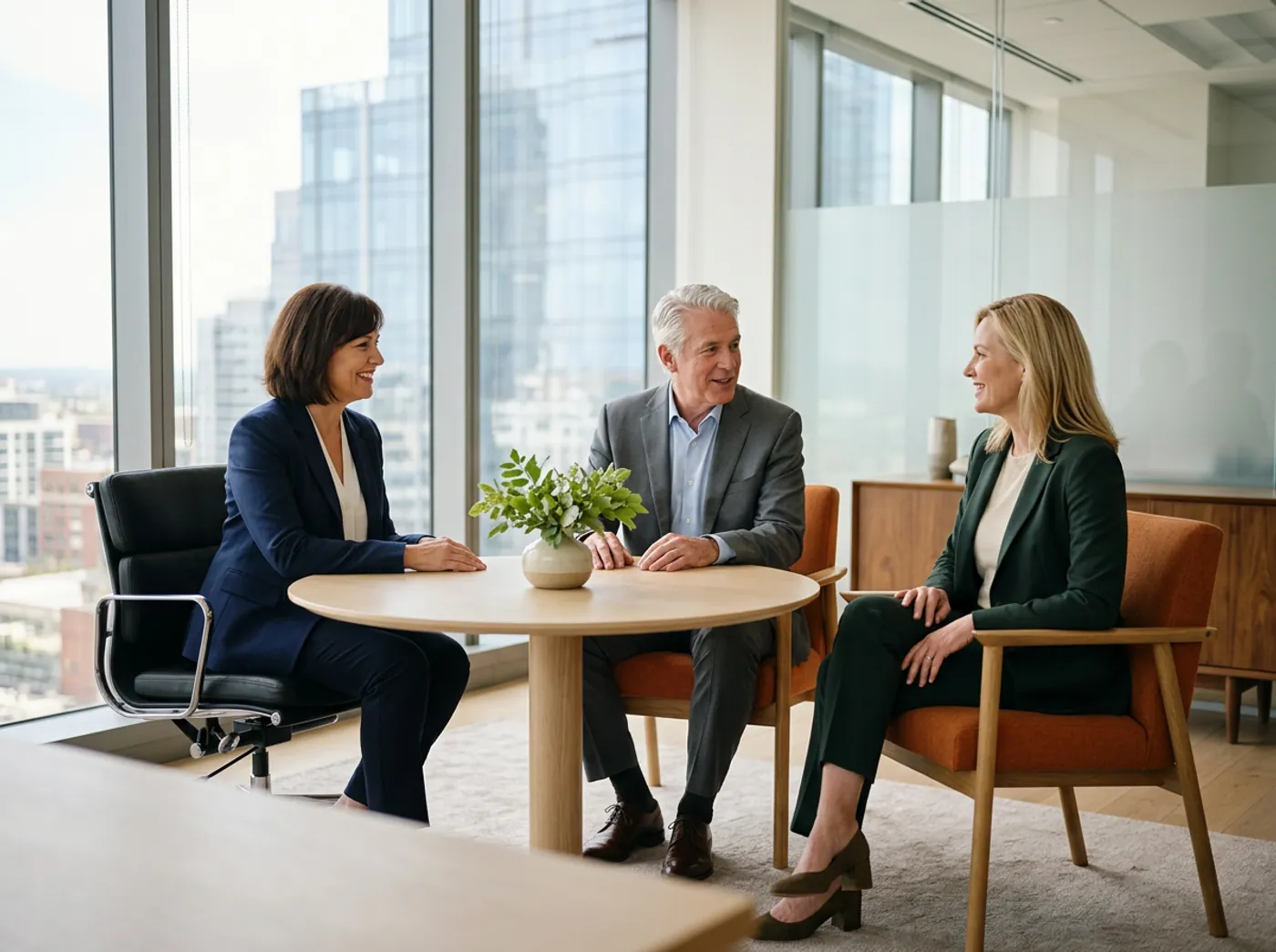 Chief marketing officer candidates in conversation with executives during a CMO executive search