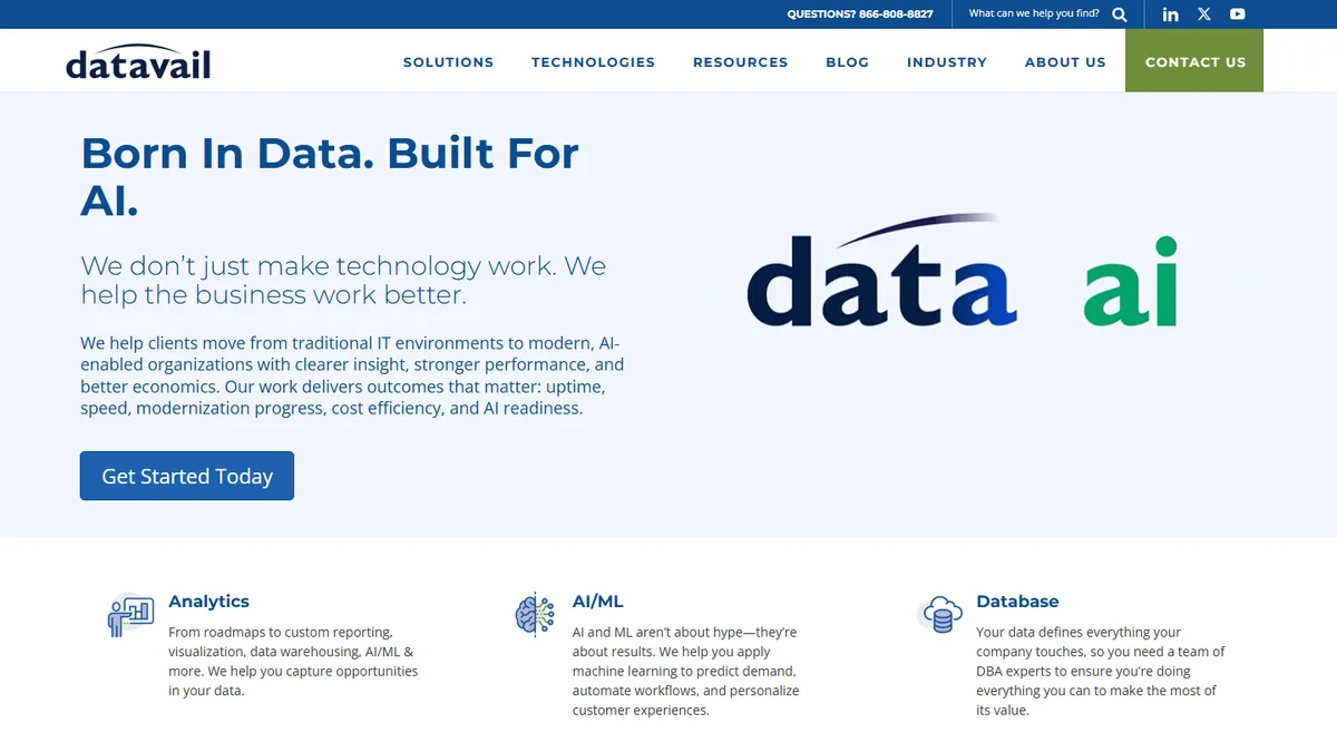 Datavail homepage — Oracle and SQL Server DBA staffing