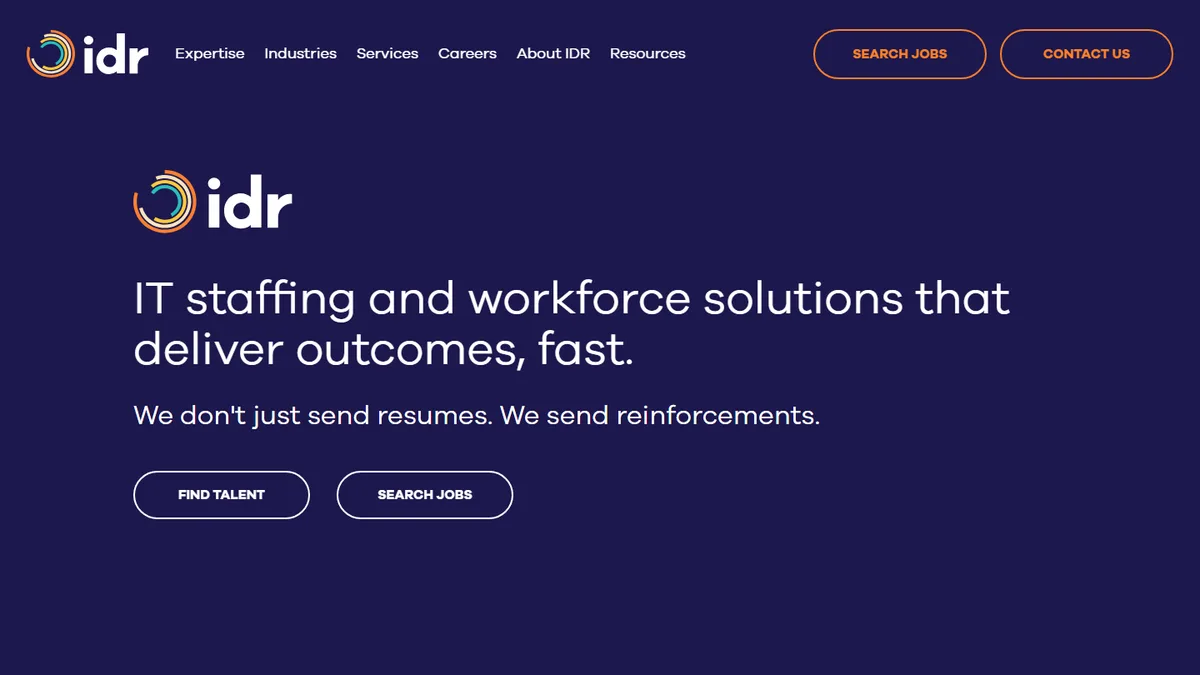 IDR Inc. homepage — contract database administrator staffing