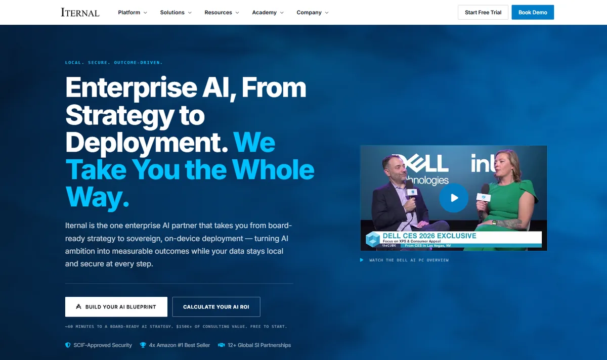 Iternal AI homepage headline about enterprise AI from strategy to deployment